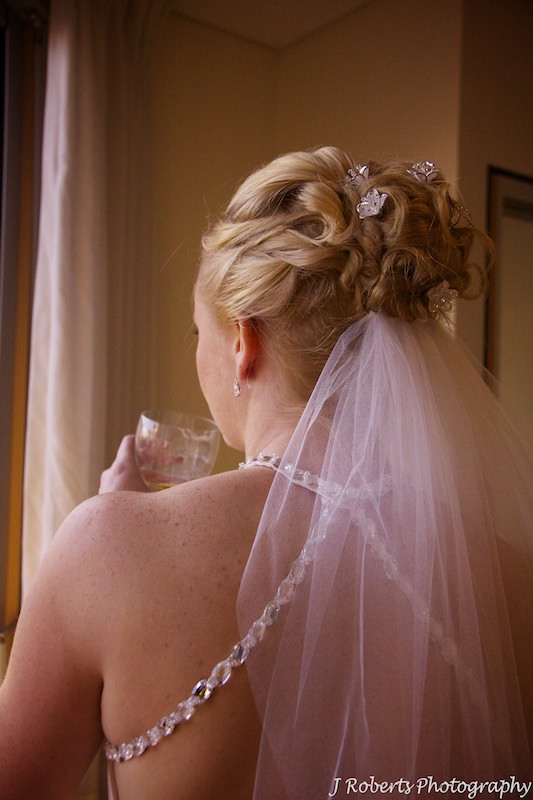 Bride from behind - wedding photography